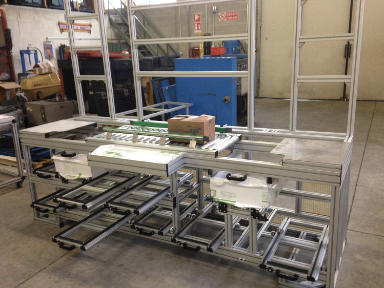 strutture in alluminio per industria per banchi e postazioni da lavoro